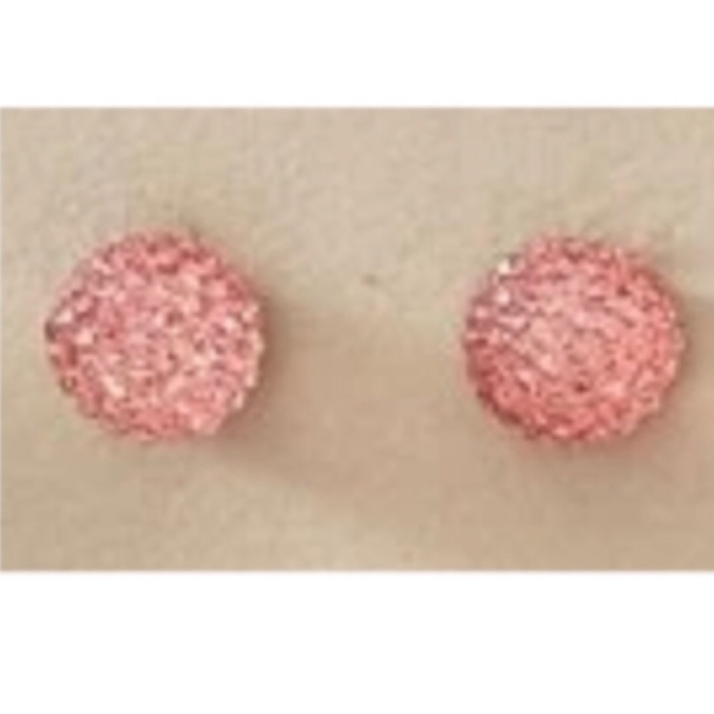🍭3/$15 Clear Pink Textured Ball Stud Earrings New